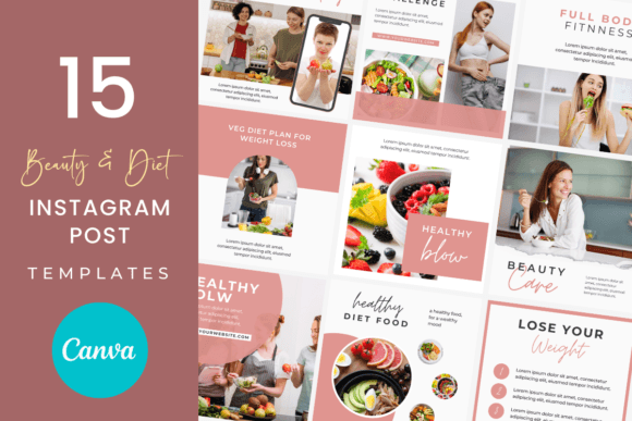 Beauty & Diet Instagram Post Templates: A Designer's Take