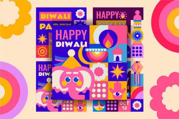 Elevate Your Festive Designs: 4 Templates for Diwali