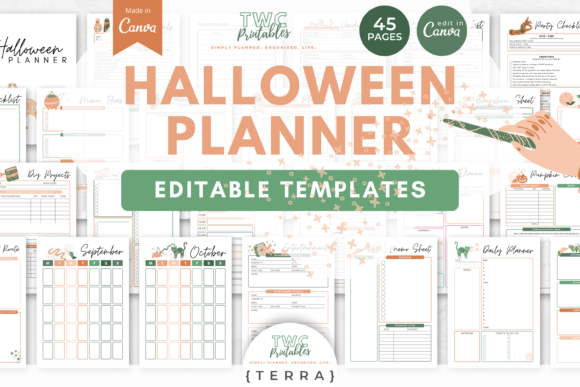 Halloween Planner Canva Templates |TERRA: Your Ultimate Party Blueprint