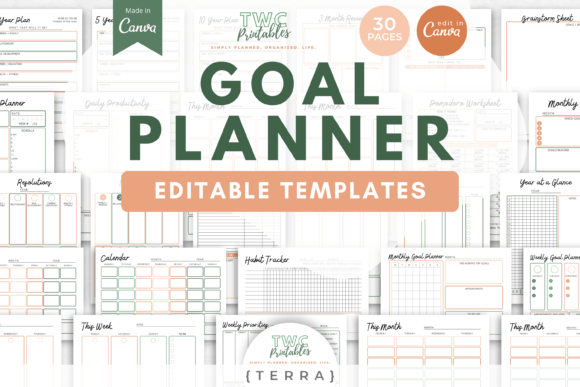 Master Your Ambitions with Goal Planner Canva Templates TERRA