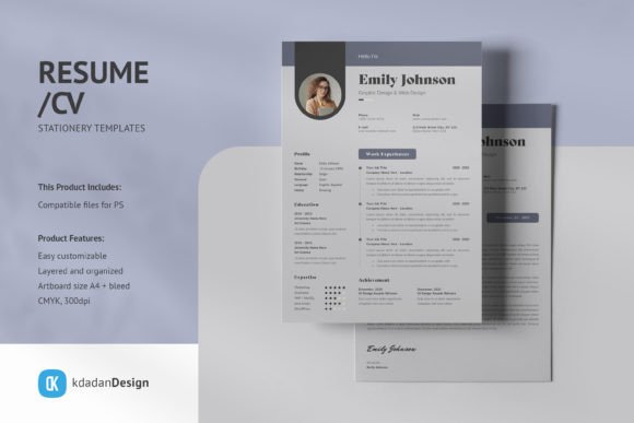 Resume/CV PSD Design Templates Vol 09.1: Clean, Modern & Professional